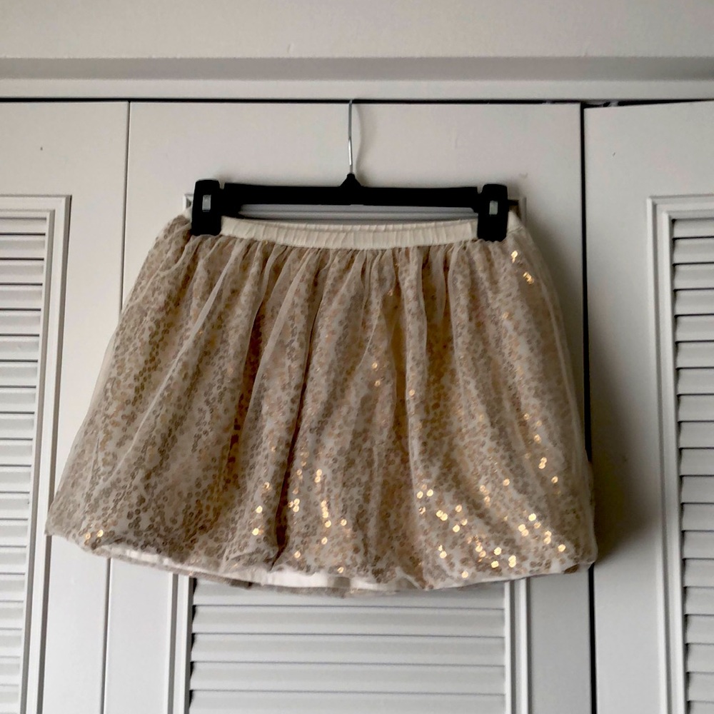 Cat & Jack lined gold glitter skirt size 7/8